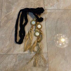 Punjabi golden Parandi/Paranda Mirror Tassel Design Indian Wedding Jaggo Party
